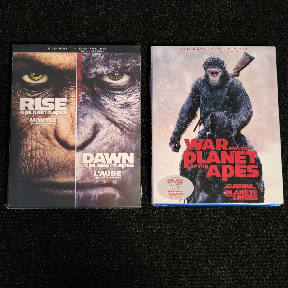 *NEW* PLANET OF THE APES TRILOGY Set Rise Dawn War Blu-ray Set + Slipcover